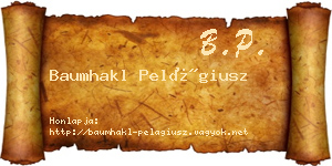 Baumhakl Pelágiusz névjegykártya